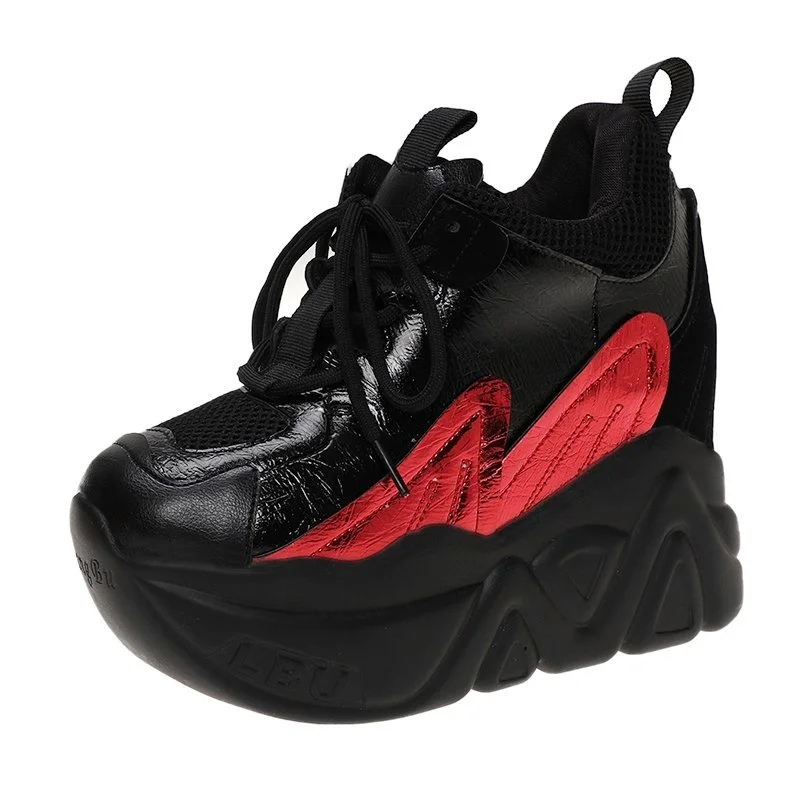 

Chunky Platform Outdoor Sneakers Women Winter Super High Heels 12cm Casual Shoes Woman Height Increasing Boot Mujer 2022