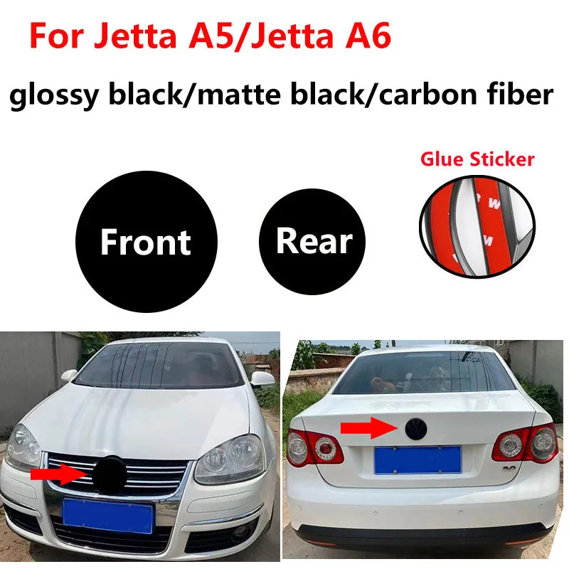 

Наклейки из углеродного волокна/матовый черный/глянцевый черный без разборки с передним грилем значок или Задняя эмблема наклейки для Jetta A5...