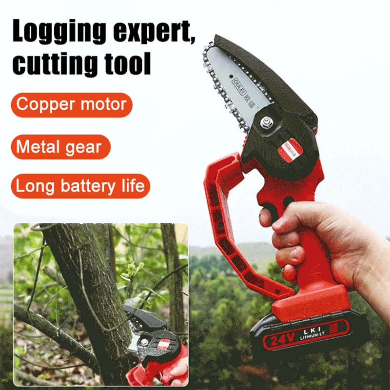 Powerful one-handed lithium electric saw  15000 mAh 300W Chainsaw Electric Saw Bracket Woodworking Cutter Machine Garden Pruning