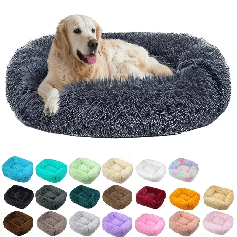 

Square Dog Bed Long Plush Luxury Dog Beds Calming Bed Mat Washable Kennel Pet Supplies for Small Medium Large Dogs/cats