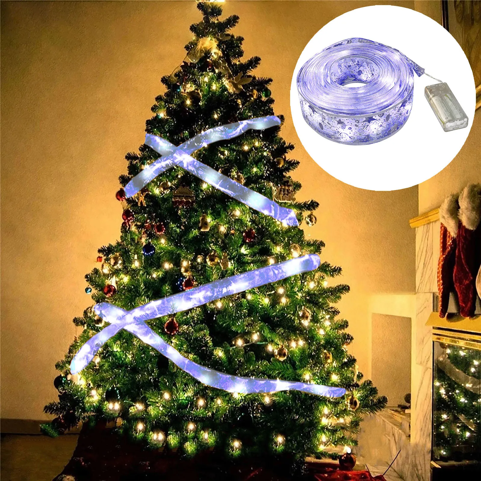 

Four Tree Christmas Christmas String 4 M Ribbon LED Ornaments Year Light LED Meters 40 Led Light Outdoor String Long