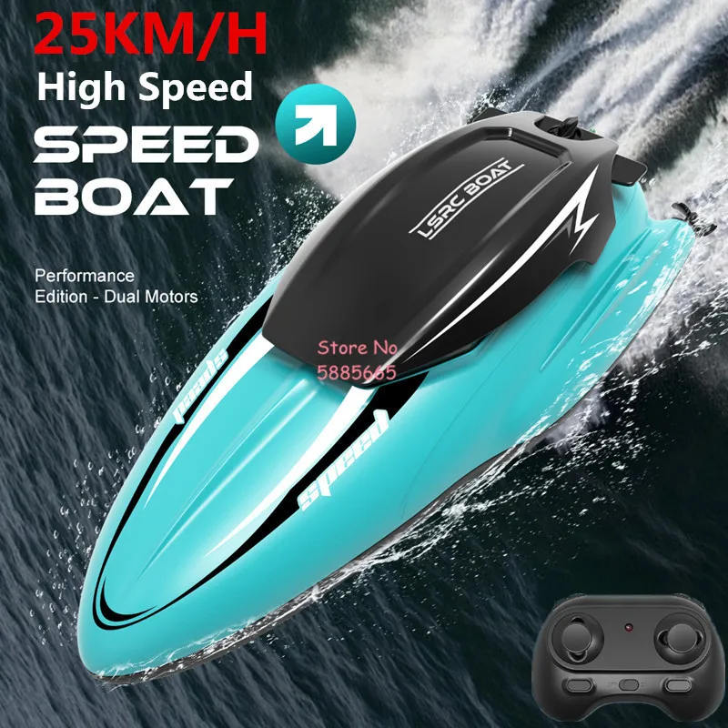 

Electric 25KM/H High Speed Racing Speedboat RC Boat Model 2.4G 100M Water Sensor Waterproof Remote Control Yacht Boat With Bag