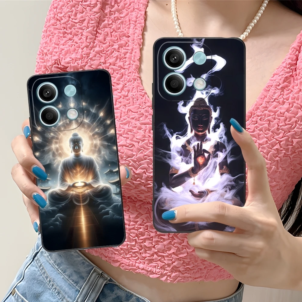 Чехол для мобильного смартфона Buddyism Xiaomi Redmi 14 13 13C 12 12C 10 10C A1 A2 A3 Plus 5G черный мягкий