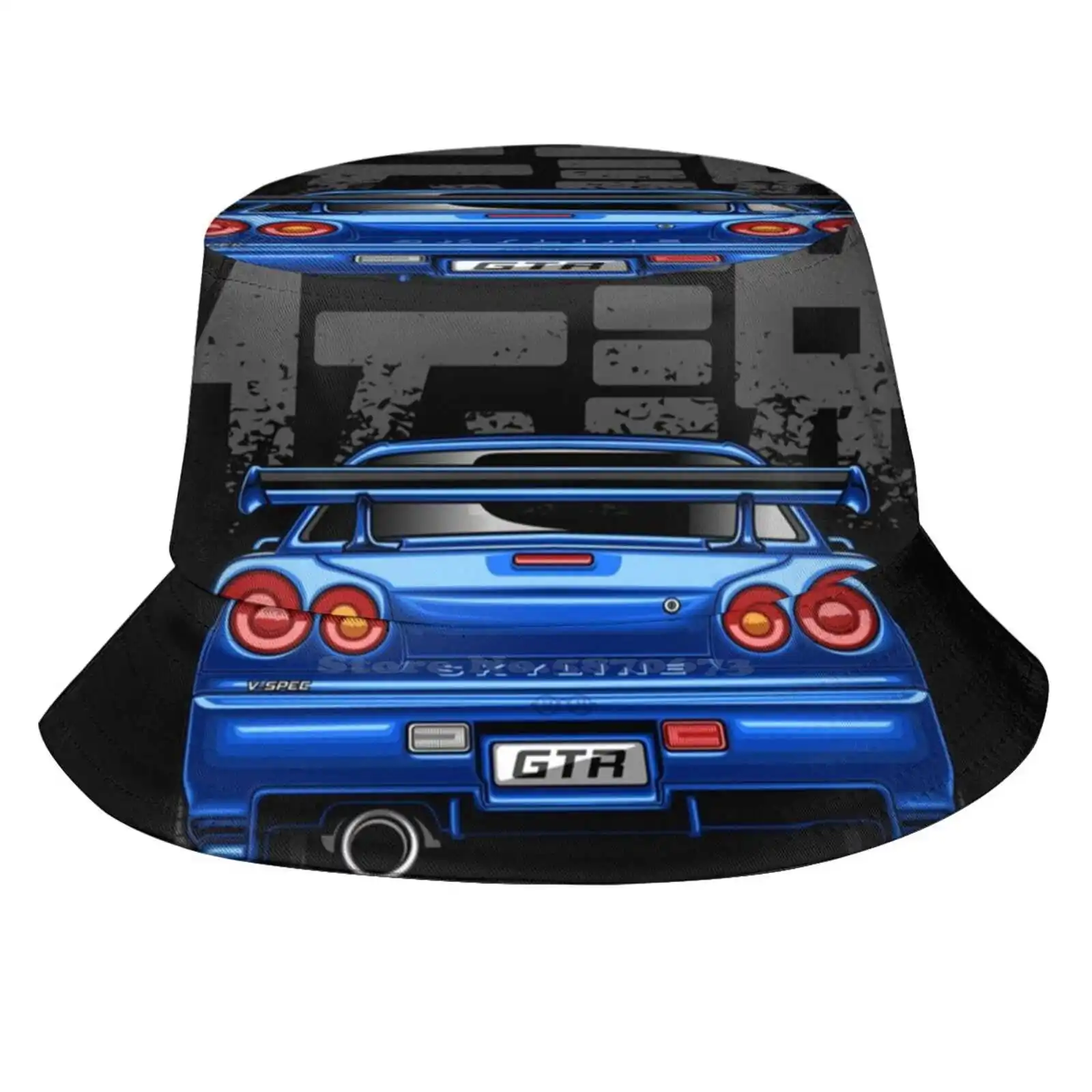 Солнцезащитная Кепка Monster Skyline Gtr R34 (Paradise Blue) Рыбацкая шляпа Панама автомобильные