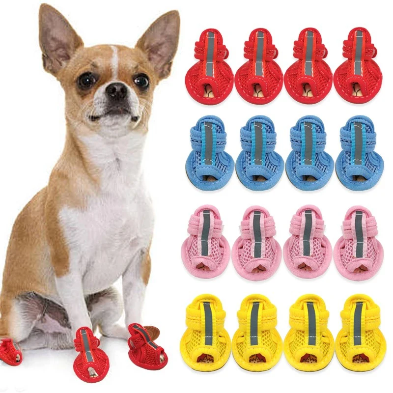 

Shoe Mesh Shoes Small Pet Chihuahua Sandals Pug Candy Summer Breathable Puppy Colors For Dog Cats Shoes Dogs Dog Anti-slip Cute