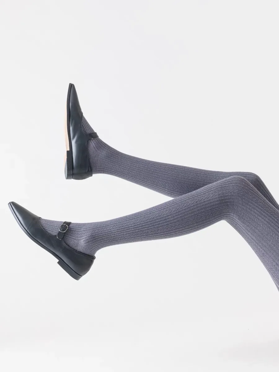 Весенне-осенние женские винтажные вязаные леггинсы Mori Girls Wheatear Jacquiard 300D в