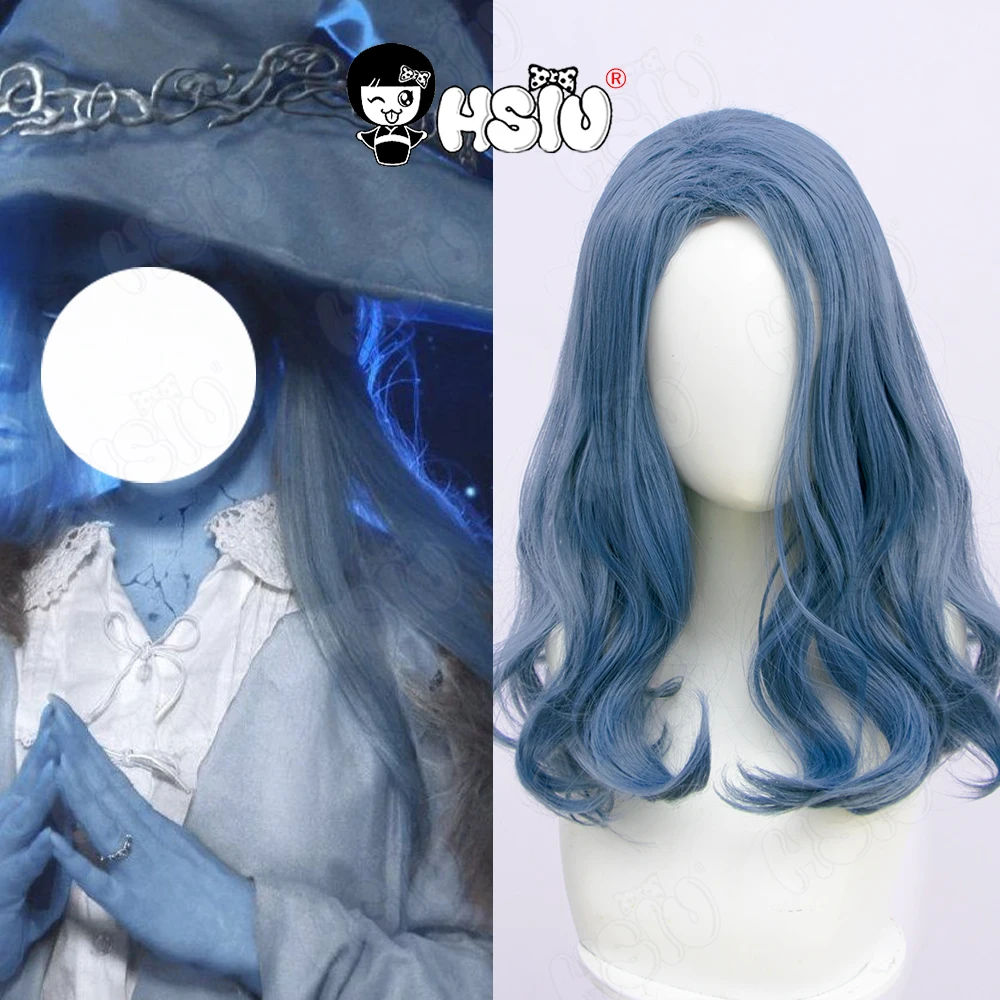 Купи Ranni Cosplay Wig Game Elden Ring Cosplay HSIU light blue long curly hair+Free Wig Cap Cosplay Heat Resistant Synthetic Hair за 1,145 рублей в магазине AliExpress