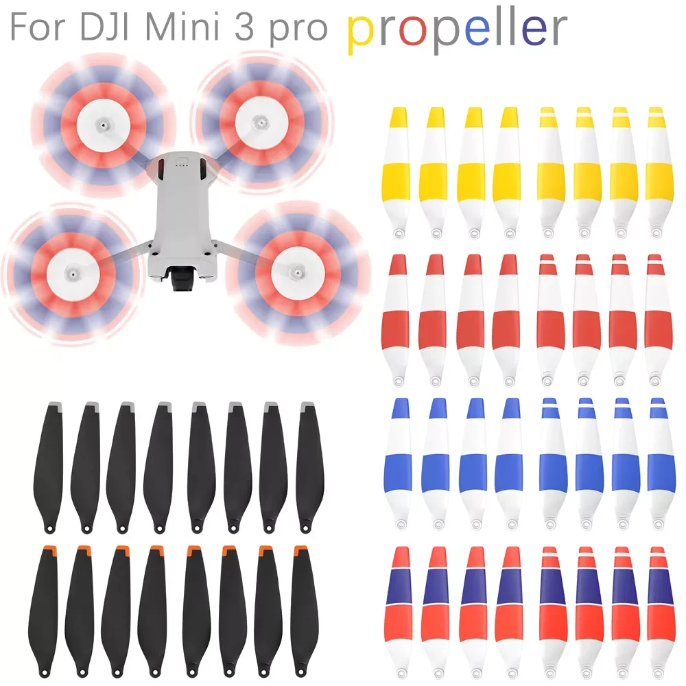 

Sunnylife 8pcs Propellers for DJI Mini 3 Pro Drone 6030F Prop Accessories Less Lower Noise Reduction Quick Release Propeller
