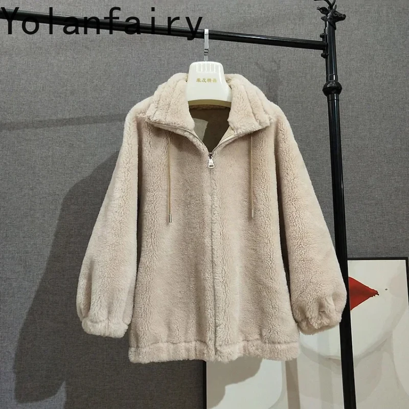 Куртка женская из 100% натуральной шерсти Осень-зима 2024 элегантные теплые женские