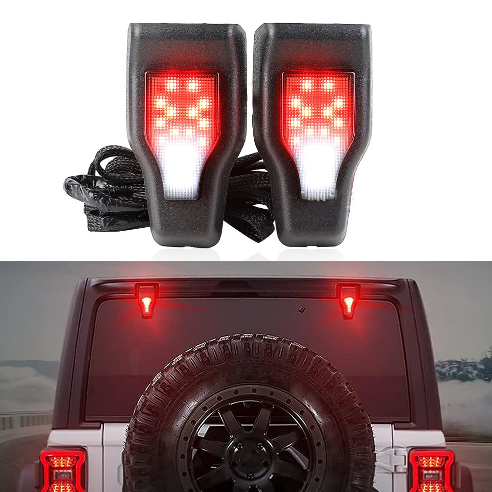 

Car Rear Window Hinge Cover Light for Jeep Wrangler JK JL 2007-2022 LED Running Reverse Brake Tailgate Windshield Signal Lamp