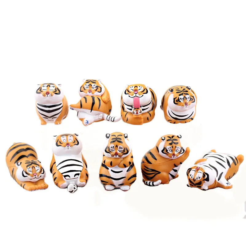 9 шт. полная фотография милая сменная объемная Тигровая модель украшение для