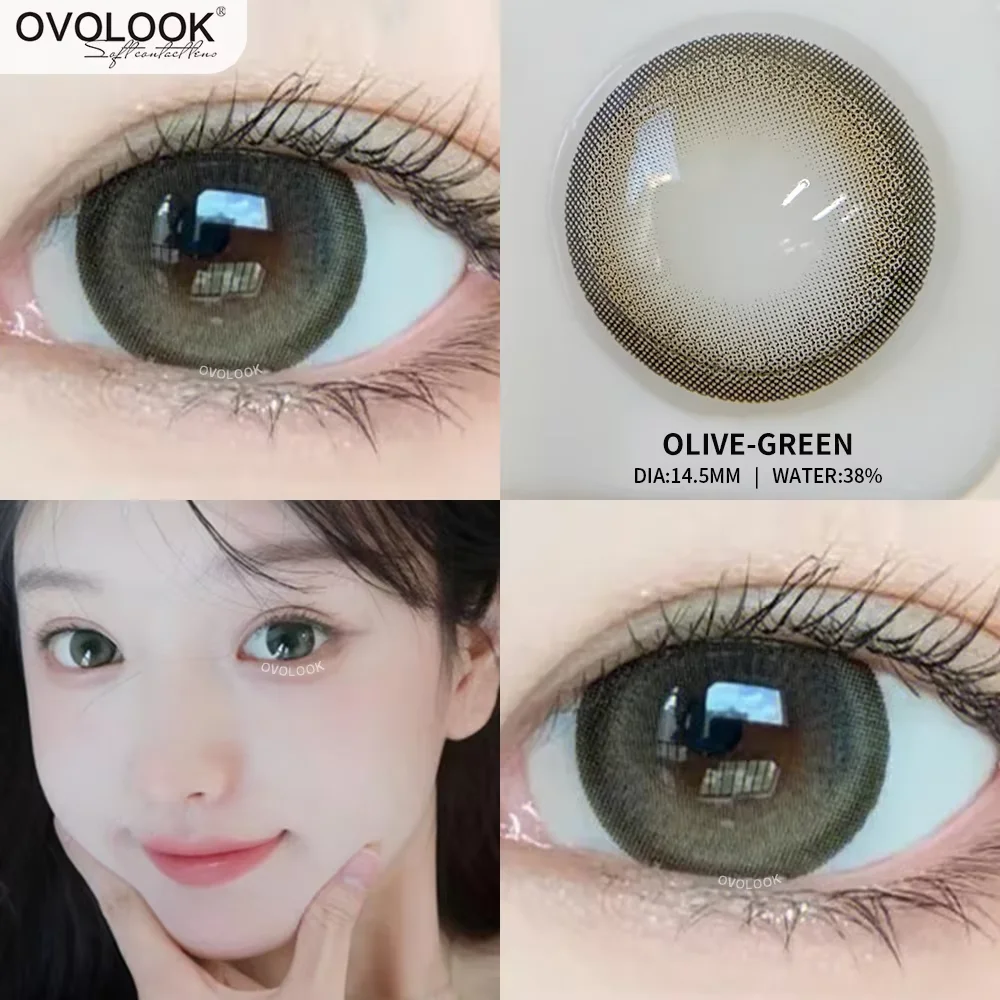 Фото OVOLOOK-1 пара красивых 10-цветных контактных линз для глаз, натуральный цвет зрачка, линзы для глаз для близорукости, быстрая доставка, половина года использования №2