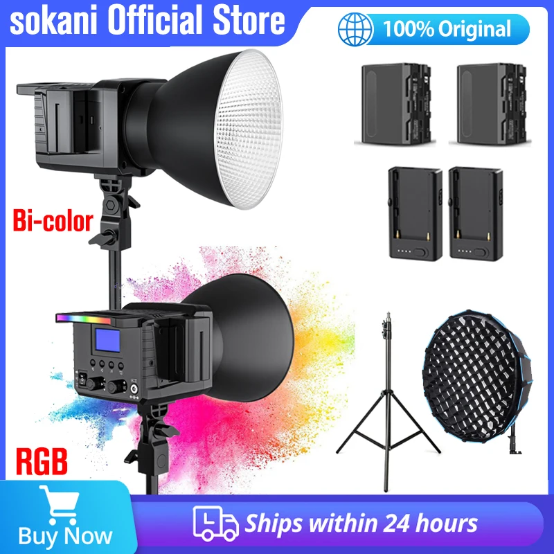 

Sokani X100 RGB светодиодный Video светильник Bi-color COB непрерывное освещение для фото/студии/видеозаписи