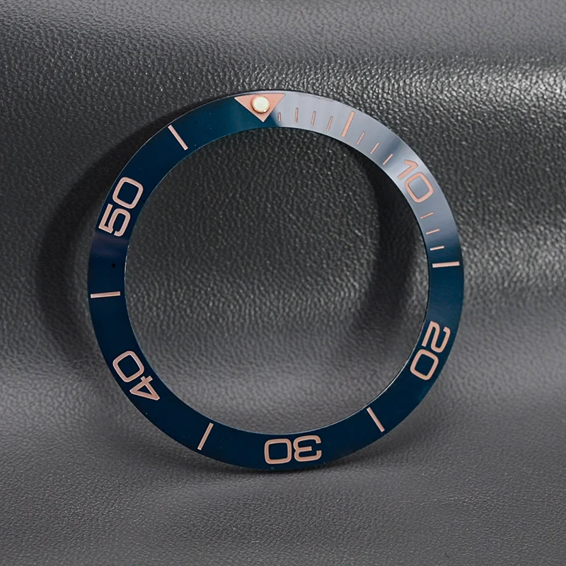 38mm*30.5mm Sloping Ceramic Bezel Diving watch Insert For Mens Watch Replace Accessories Watch Face Watch Bezel Inserts