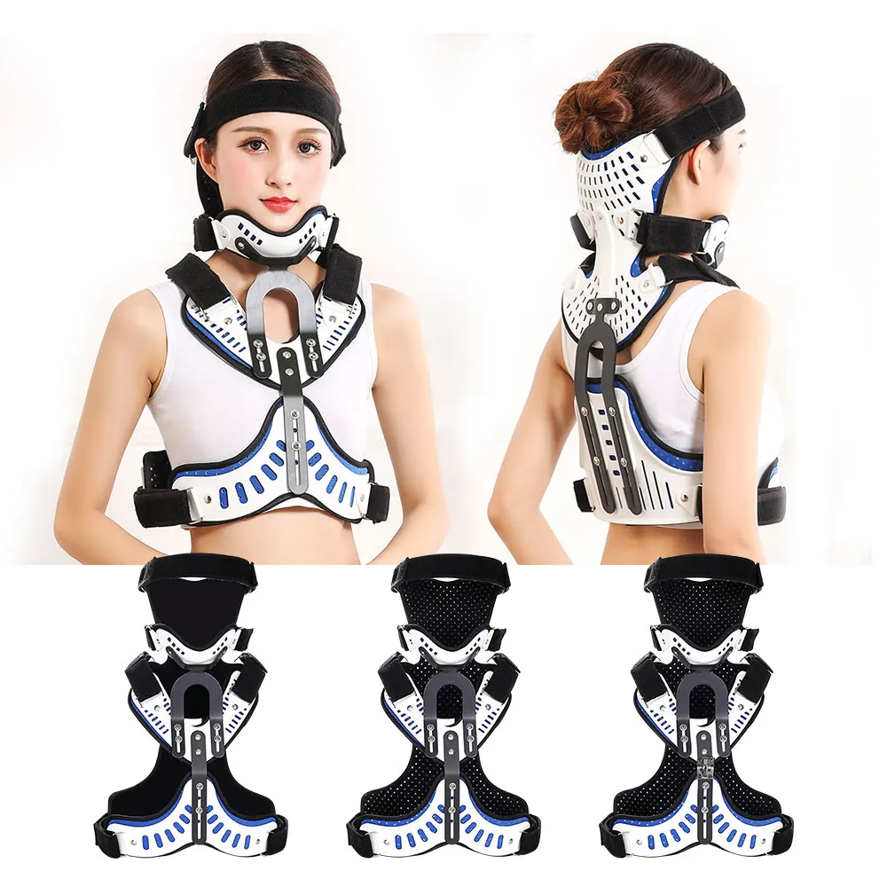 

Adjuatable Medical Cervical Thoracic Orthosis Head Neck Chest Fixed Brace Traction Device Detachable Clean Comforable Breathable