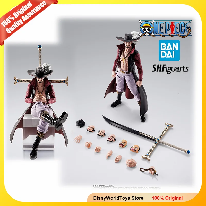 Фото 100% оригинал Bandai S.H.Figuarts Shf Dracule Mihawk Hawkeye One Piece, подлинная фигурка в наличии, подарки, модель игрушки №1