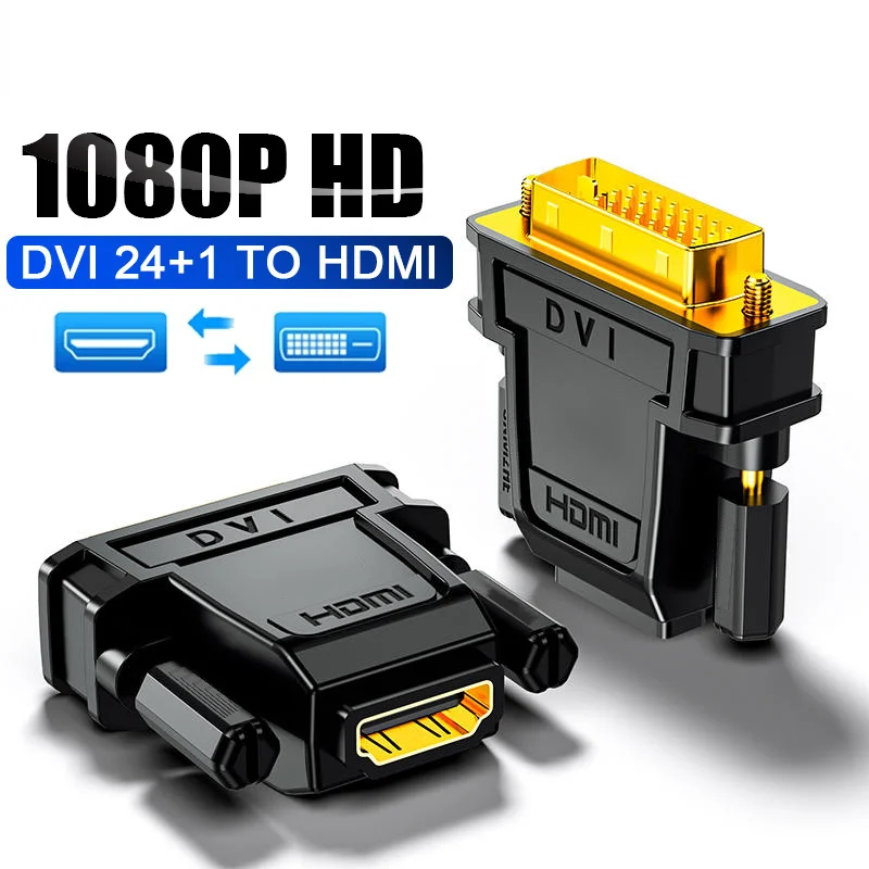 

24+1 DVI Male to HDMI-Compatible Female Converter To DVI Adapter Support 1080P HD 24+5 DVI To VGA For PC HDTV Projector Adapte
