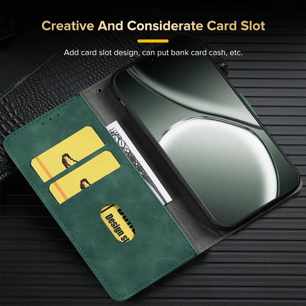 Кожаный чехол-книжка с магнитной подставкой для Realme GT 6 T