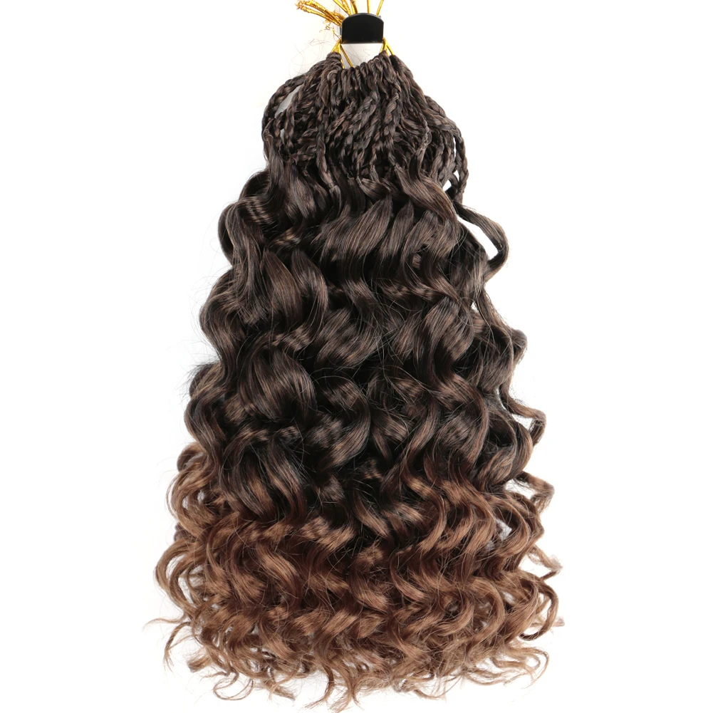 Фото GoGo Curl Вязание крючком Синтетические волосы Афро вьющиеся косички в коробке Волна воды Вязание крючком Косы для волос Глубокое вьющееся плетение №3