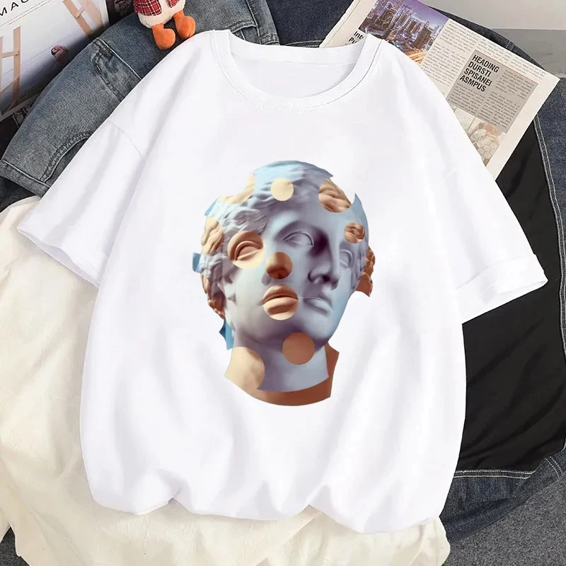Ретро статуи Дэвида Миф Графическая футболка Женские футболки Kawaii Топы Harajuku 90-х