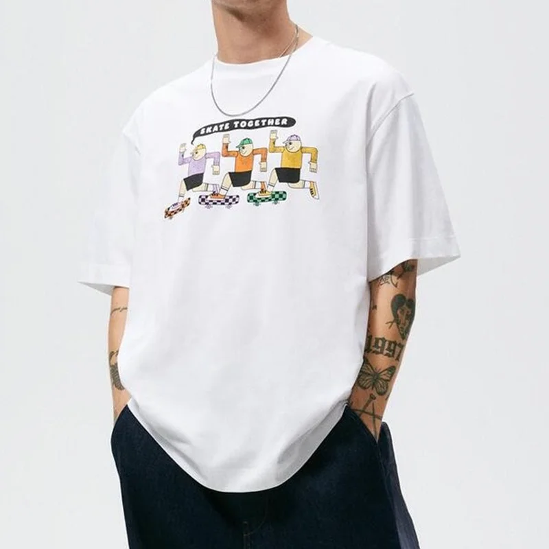 

2022 Spring and Summer New Men's Cartoon Printed round Neck Cotton Short Sleeve T-shirt