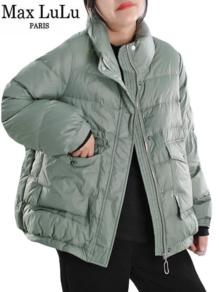 Max LuLu Winter 2022 Ladies Luxury Korean Style Duck Down Jacket Loose Casual Snow Parkas Womens Vintage Harajuku Punk Warm Coat