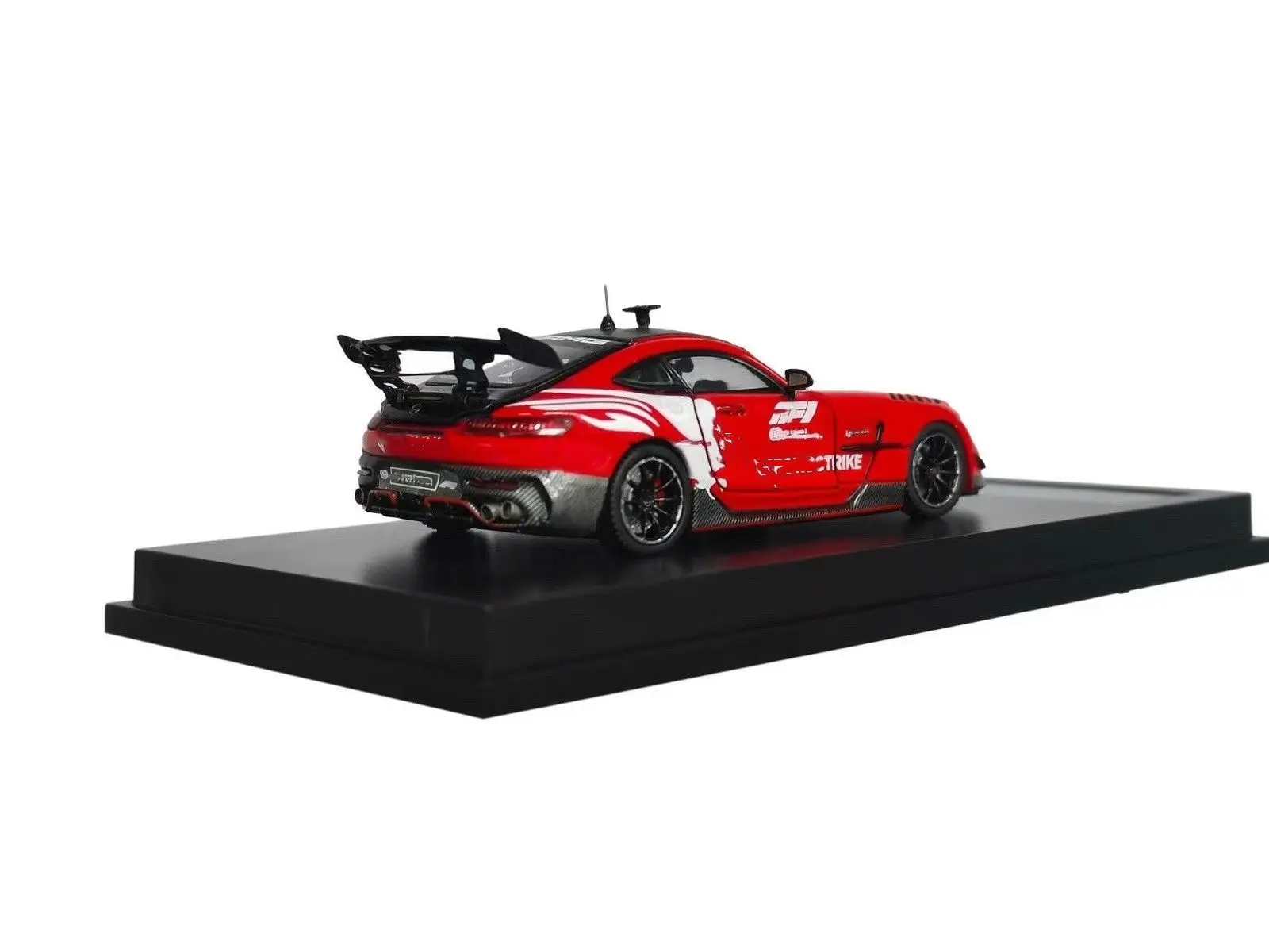 Фото Модель гоночного автомобиля MJ 1/64 Safety Car GT Black Series с карбоновым кузовом и литыми дисками, подарок №5