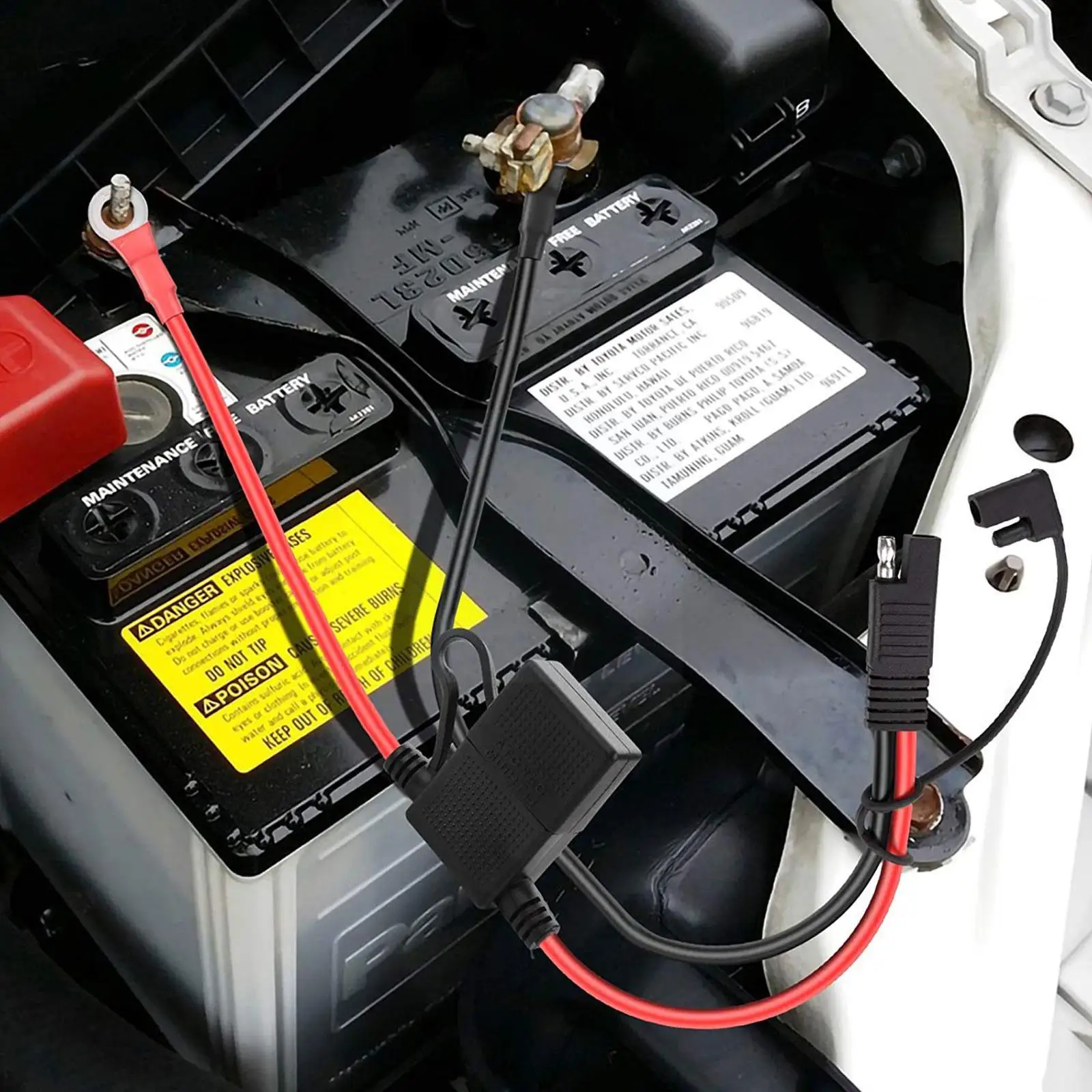 

Solar Power Cable 16AWG Sae Single Head Chassis Adapter Cable And Motorcycle Charging Cable Battery Automobile R6W5