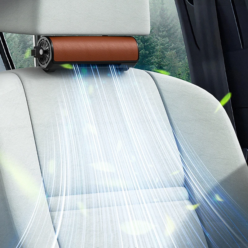 

Новинка 2023, вентилятор на подголовник заднего сиденья автомобиля с USB-разъемом, питание от ветра до низкого уровня шума, креативный вентилятор на заднее сиденье автомобиля