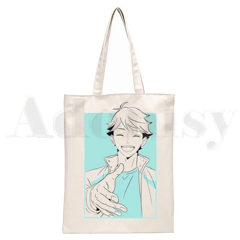 Oikawa Tooru Haikyuu Aoba Johsai High School Anime Handbags Shoulder Bags Casual Shopping Girls Handbag Women Elegant Canvas Bag