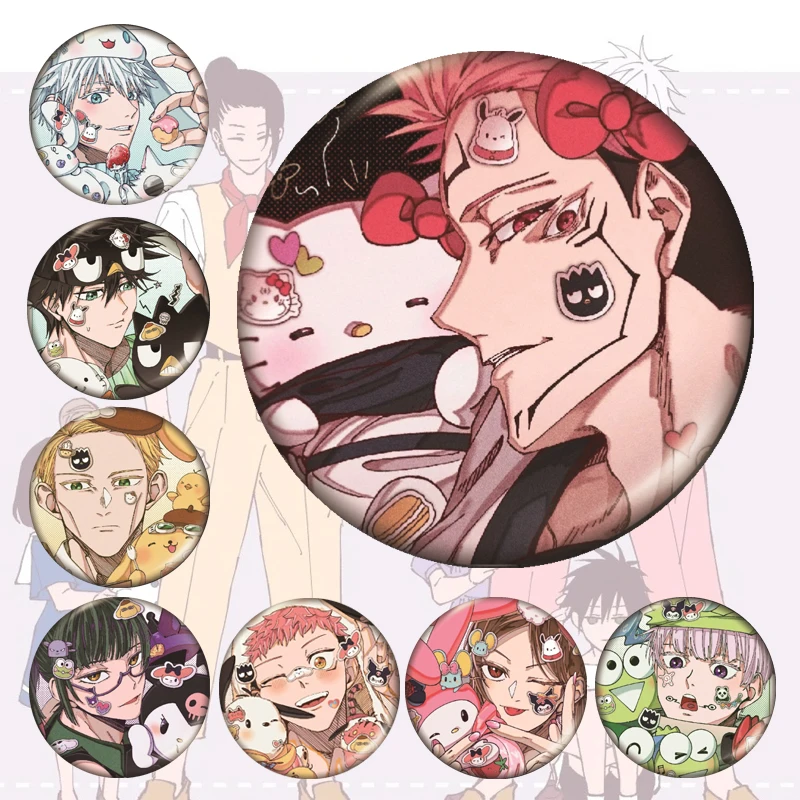 

Брошь в стиле аниме ююттусу Kaisen Gojou значки Itadori Yuji эмалевые Броши Металлические Значки для одежды сумок