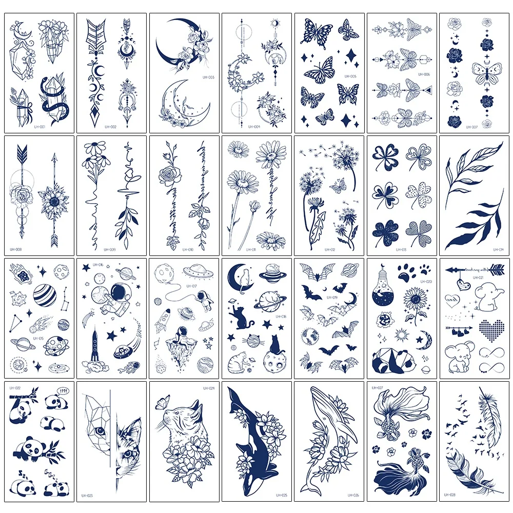 40 видов женское черное кружевное тату наклейка временные полосы дизайн боди-арт