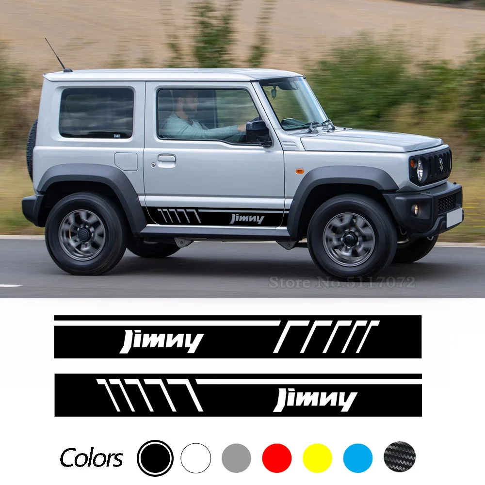 

Car Both Door Side Skirt Sport Stickers For Suzuki Jimny Auto Stripe Vinyl Film Decals Automobiles Decoration 2PCS Accessories