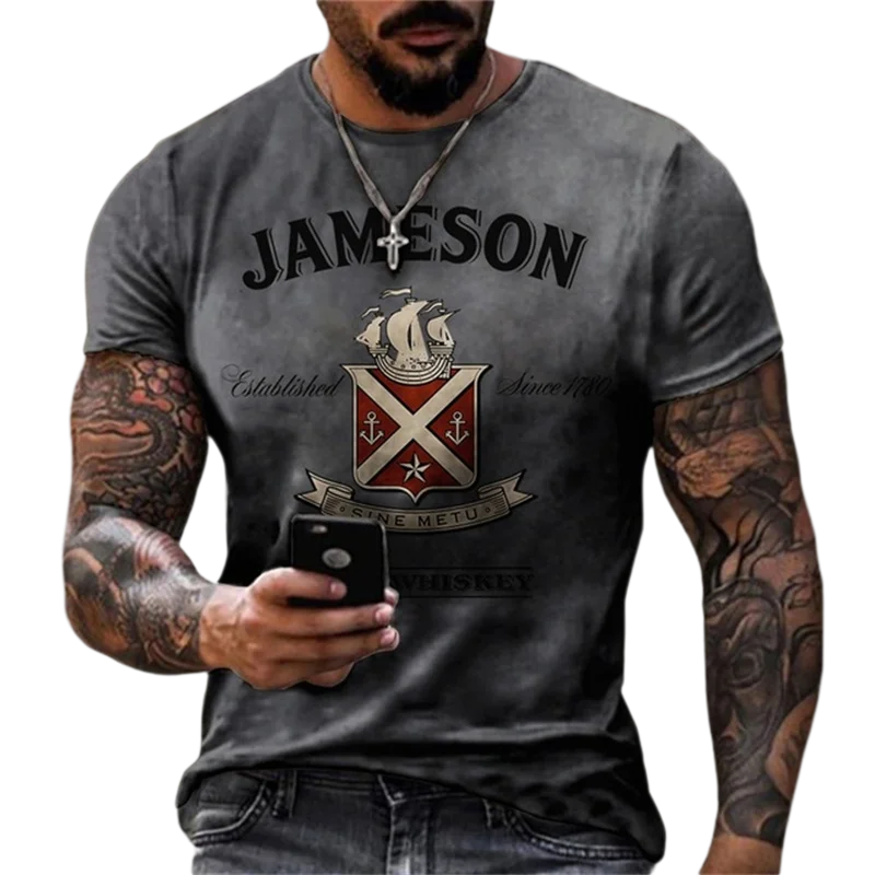 

Summer Man Retro 3D Printed T-shirt European And American Street Hip Hop Style Short Sleeve O Neck Oversized Casual Fashion Top