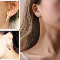 mini scissors ear studs earrings for women fancy jewelry charm punk earrings jewelry gift gold tone v5l1