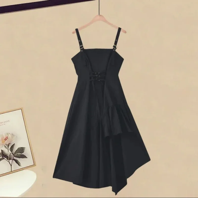 Женский осенне-зимний свитер с крестом пуловер на бретельках нерегулярное