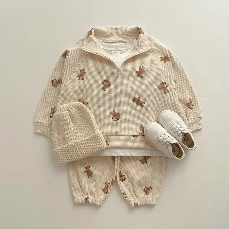 Newborn Baby Girls Boys Solid Color Clothes Set Long Sleeve O-neck Tops + Long Pants Kid Clothing Outfit Infant Boy Clothes