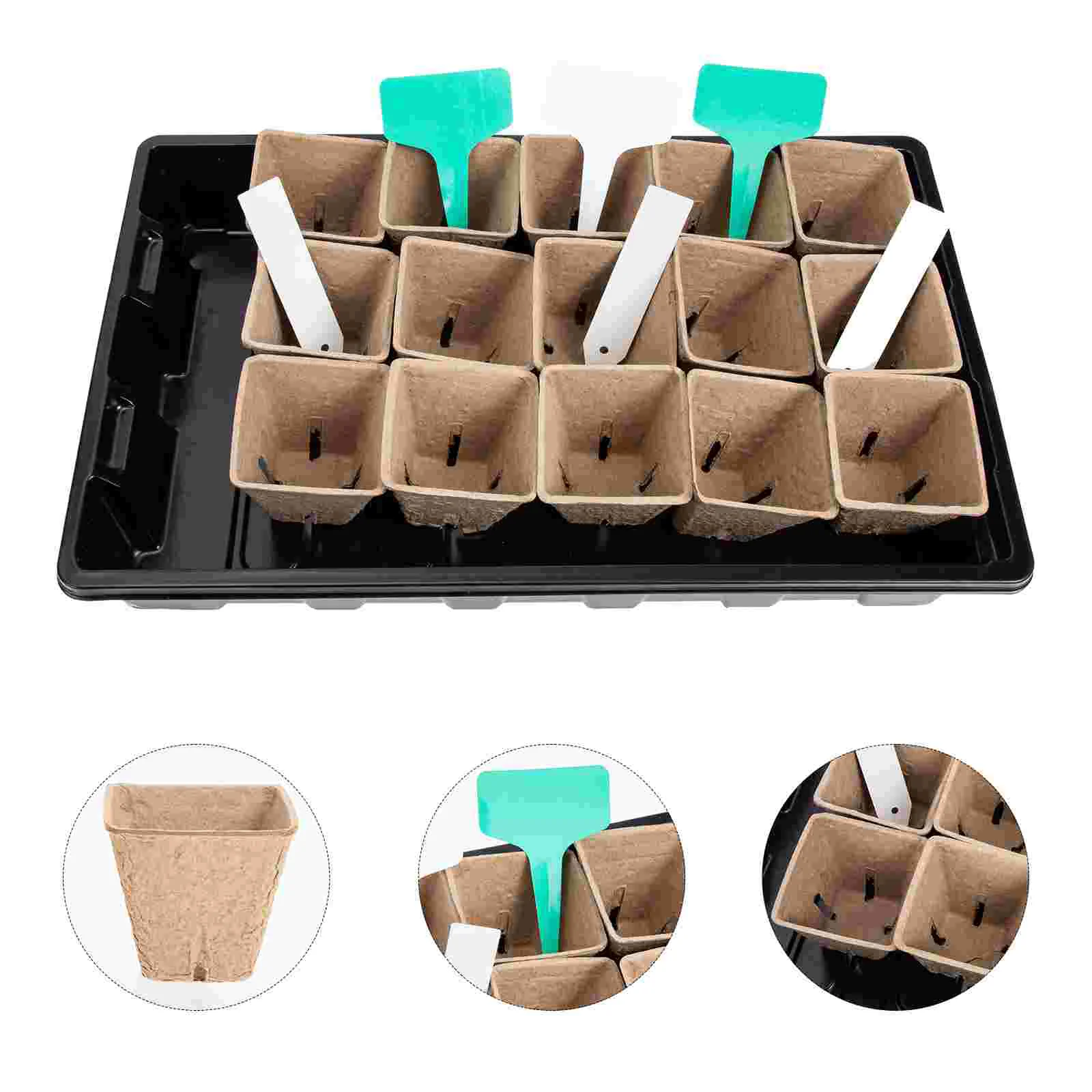 

1 Set Biodegradable Plant Growing Cups Garden Germination Nursery Pots with Plant Label