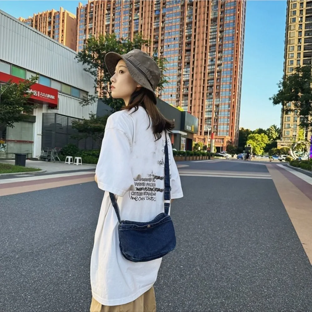 Магнитная джинсовая сумка на плечо молнии винтажная ковбойская сумка-хобо