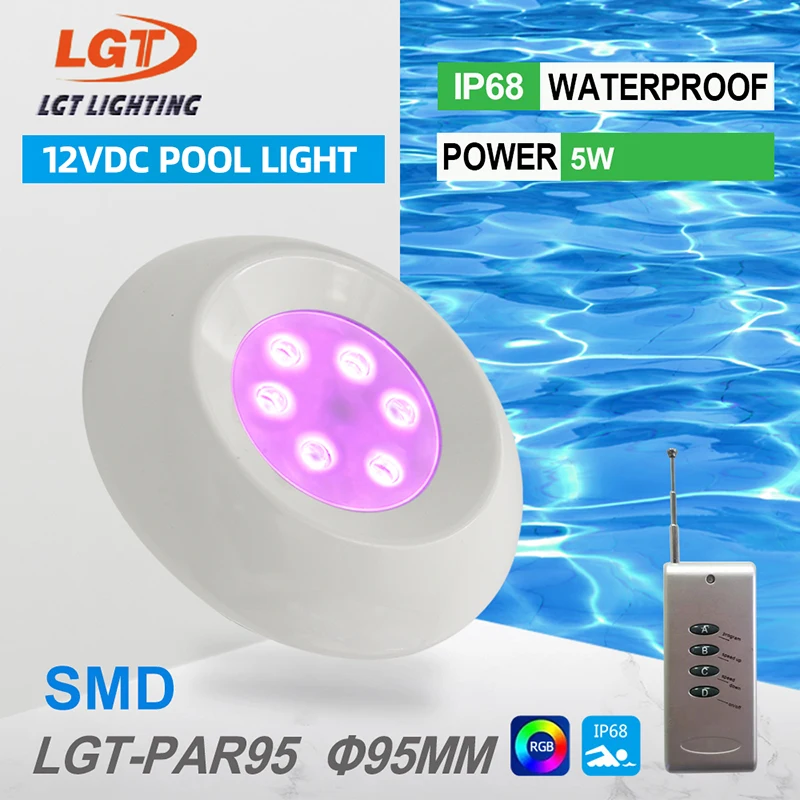 

LED SPA Swimming Pool Light 95MM SMD 5W PC Material Underwater Underground Recessed 2 Years Warranty IP68 RGB Changing DC 12V