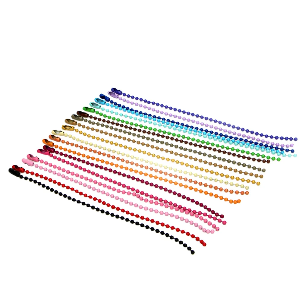

200 Pcs Lacquer Wave Bead Chain DIY Jewelry Iron Decor Pendant Round Long Beads