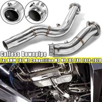 1 set catless downpipe set for bmw f87 m2 competition m3 m4 f82 f80 2014 2015 2016 2017 2018 2019 2020 silver us stock