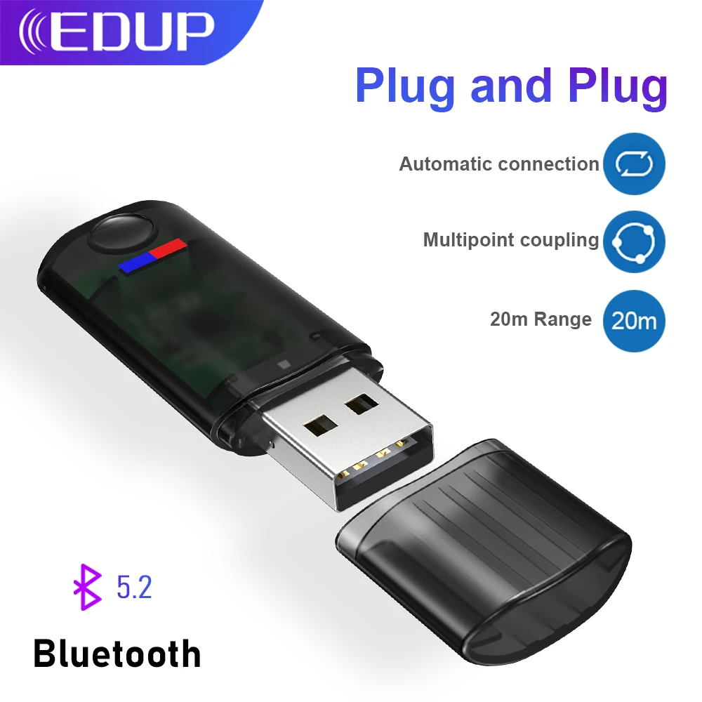 Беспроводной Bluetooth USB аудио приемник EDUP передатчик игровой адаптер с низкой