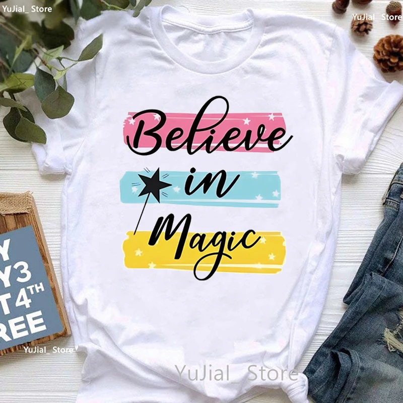 Женская футболка с надписью верь в волшебство, белая Повседневная футболка с надписью Love Always для девочек, женская рубашка в стиле Харадзюку, летние топы, футболка Женская футболка с надписью верь в волшебство, белая Повседневная футболка с надписью Love Always для девочек, женская рубашка в стиле Харадзюку, летние топы, футболка