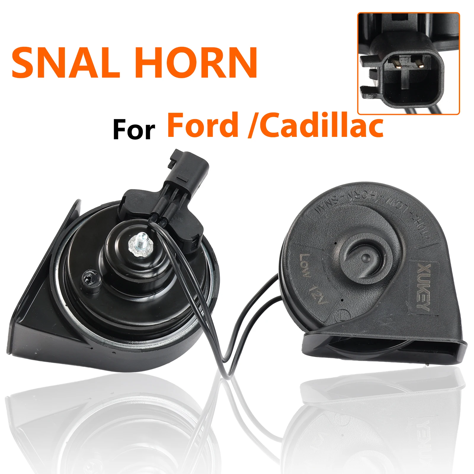 

Пара двухцветных звуковых сигналов улитки 12 В 120 дБ для Ford B-Max S-Max Kuga KA C-Max Transit F-150 Expedition Cadillac ATS CTS SRX Escalade