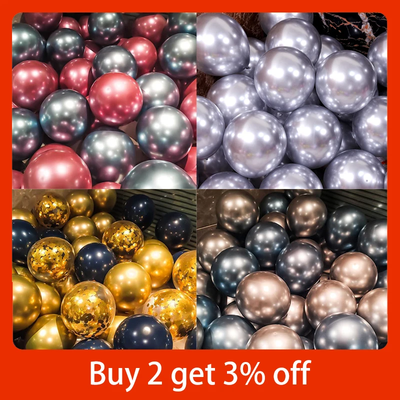 30/40 шт. 10-дюймовые металлические латексные воздушные шары | Дом и сад
