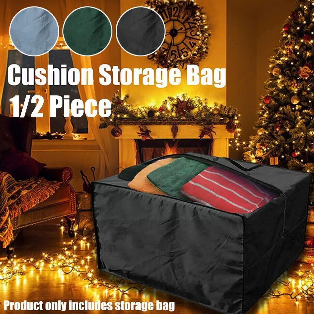 

Square Cushion Storage Bag Outdoor Garden Furniture Carrying Protective Cover Pad With Resistant Zipper Water * A6t8