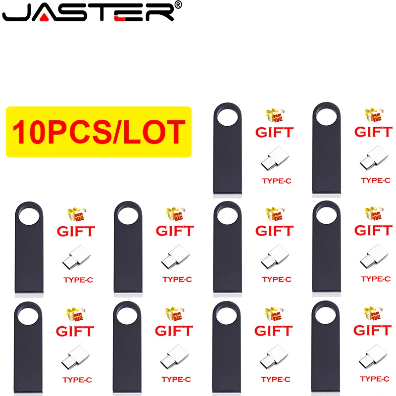 

10 PCS/LOT Mini Metal USB Flash Drive 32GB Free Custom Logo 64GB Memory Stick 128GB Waterproof Pen Drive 16GB Pendrive Free gift