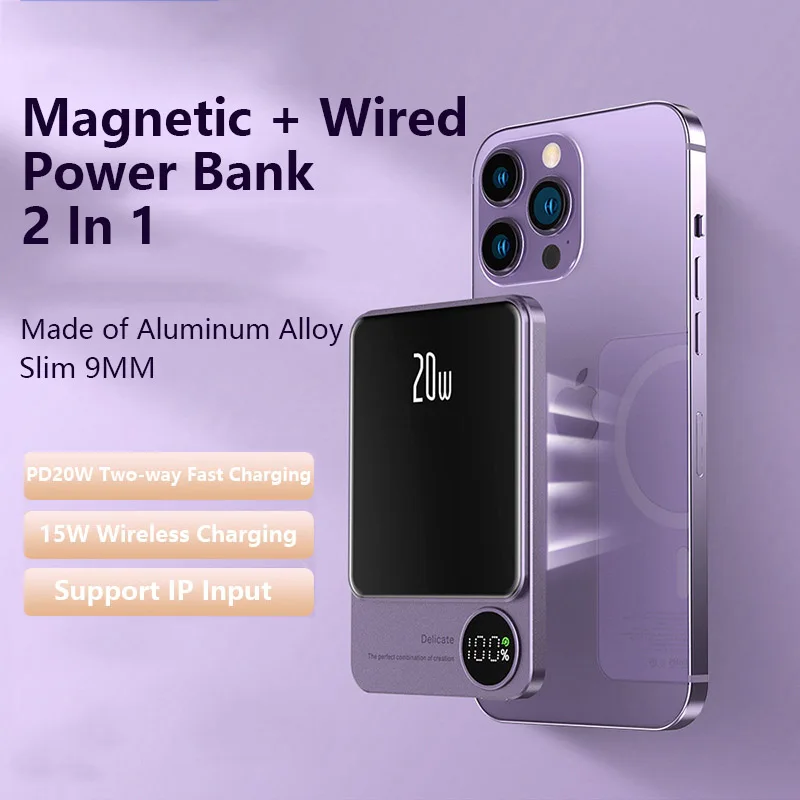 

Magnetic Power Bank 10000mAh 5000mAh Portable Powerbanks Wireless PD20W Fast Charger Spare Battery for iPhone 14 13 Xiaomi