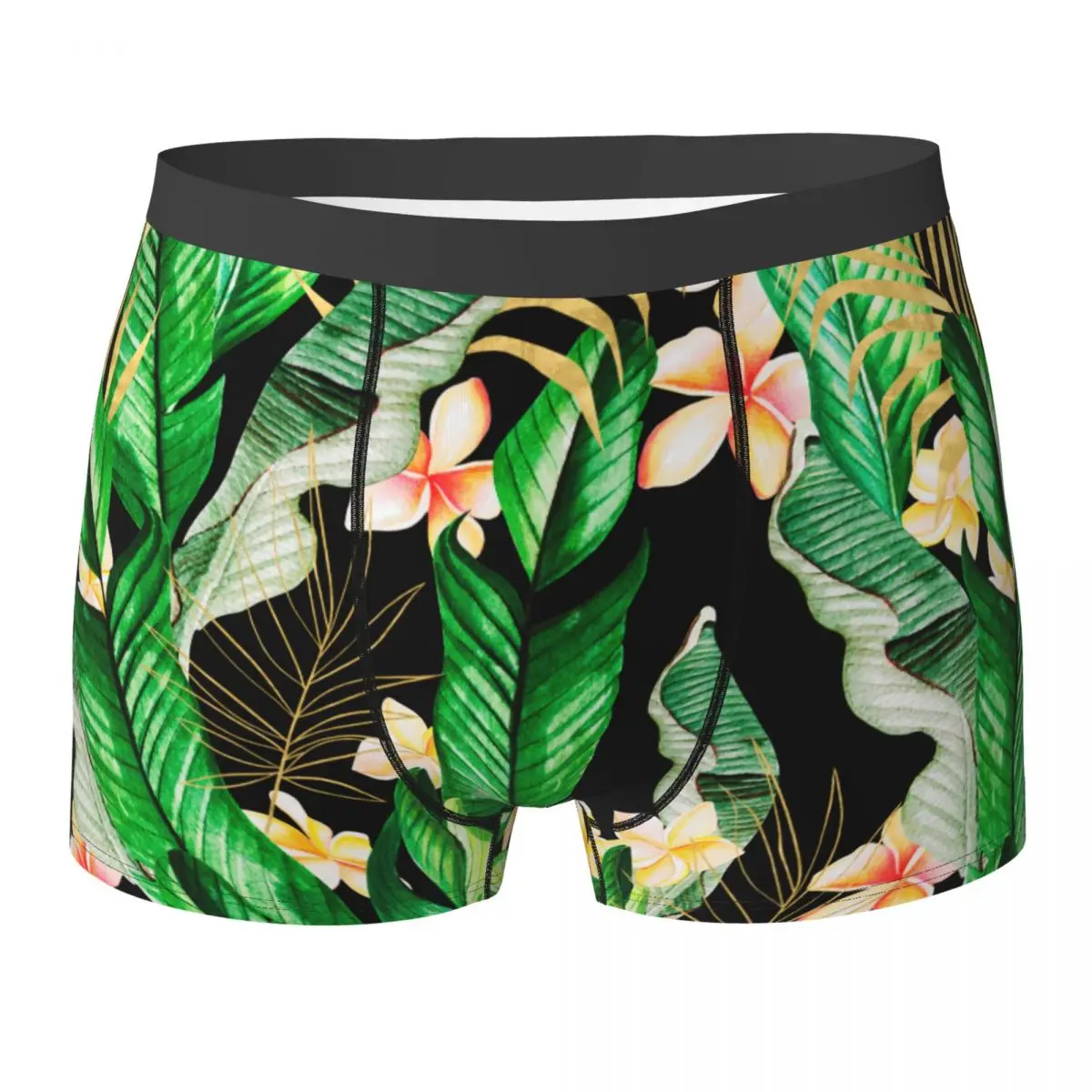 

Jungle Palm Leaves Underwear Tropical Forest Flower Print Male Boxer Brief Funny Boxer Shorts Trenky Custom Oversize Panties